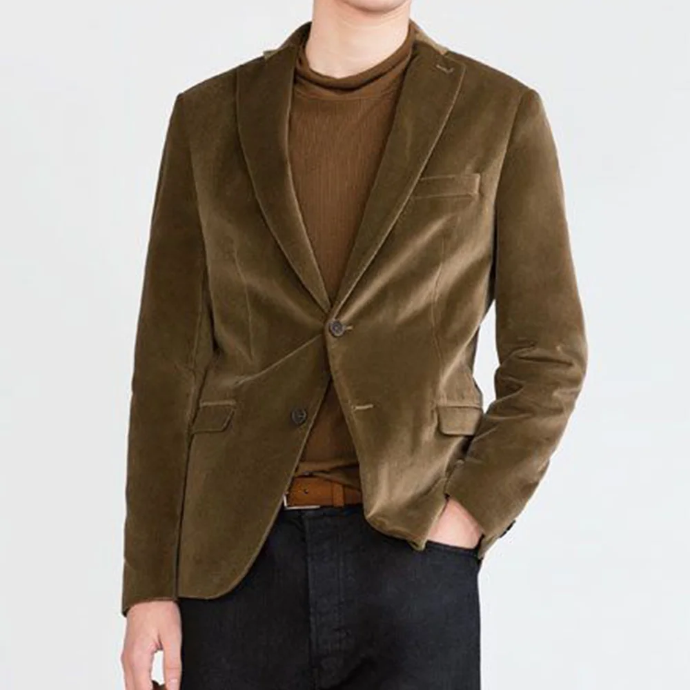 

Мужской бархатный пиджак, однобортный, повседневный, модный, облегающий, удобный, элегантный, вечерний, деловой, пиджак, формальный смокинг, свадьба