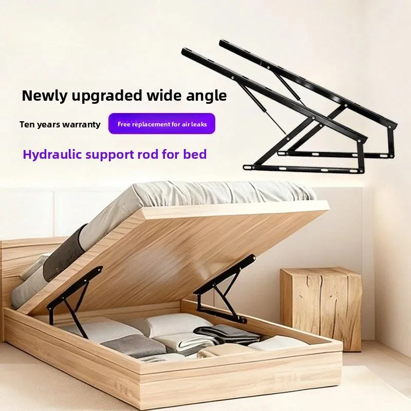 Gas Spring Hydraulic Support Rod, Bed Lift Piston Hinge, Storage Bed Gas Strut for Ottoman Bed Space Saving Furniture