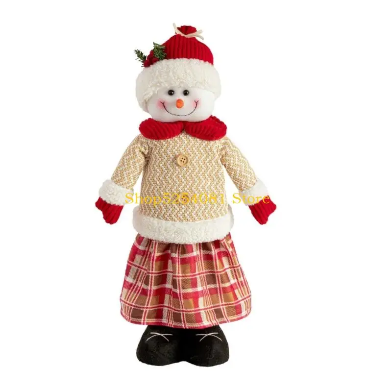AXYC Extendable Leg Christmas Snowman Doll Ornament for Shelf Holiday Displays