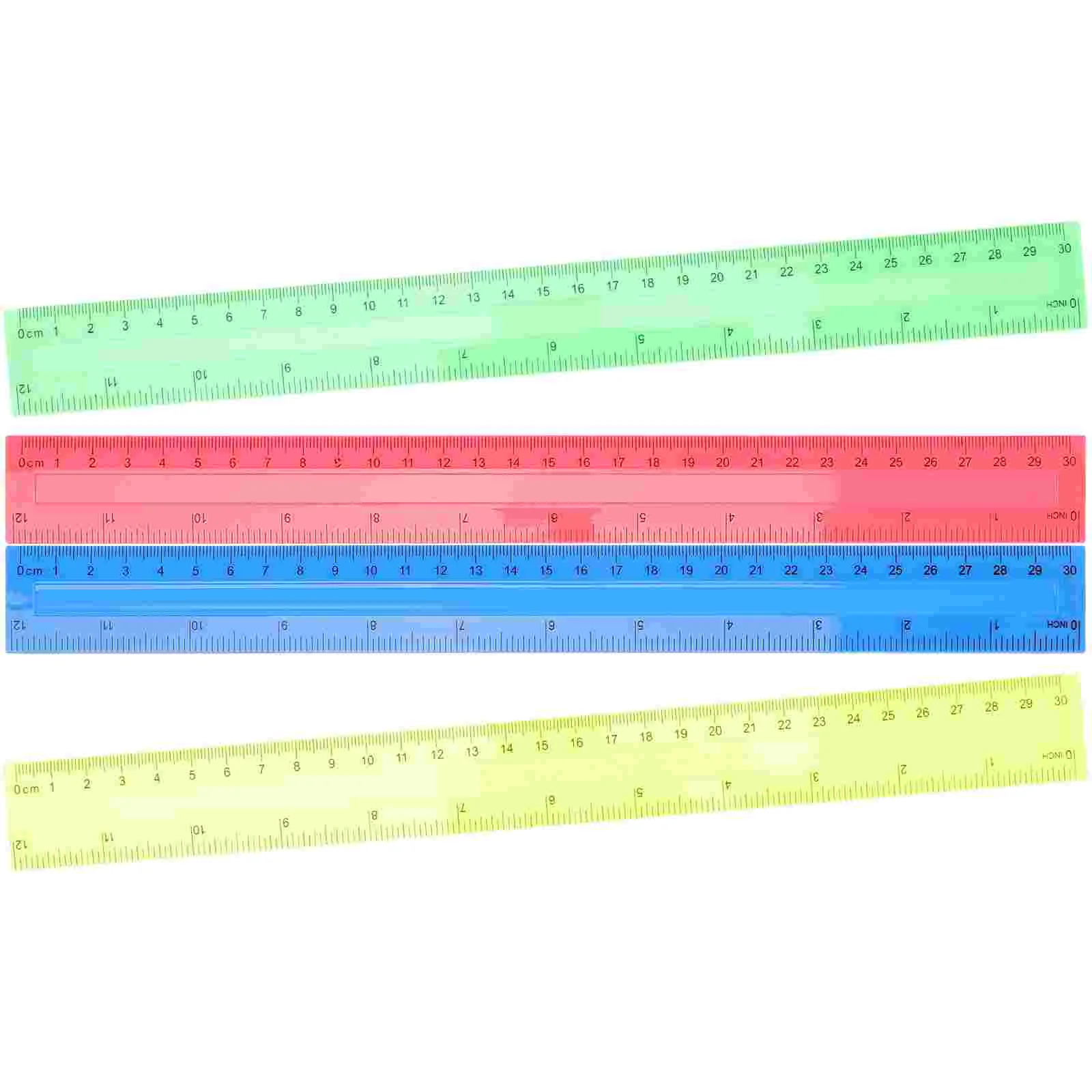 8 Pcs Ruler Set Technical Drawing Rulers for School Bulk Scale Colorful Plastic Straight Colored Student