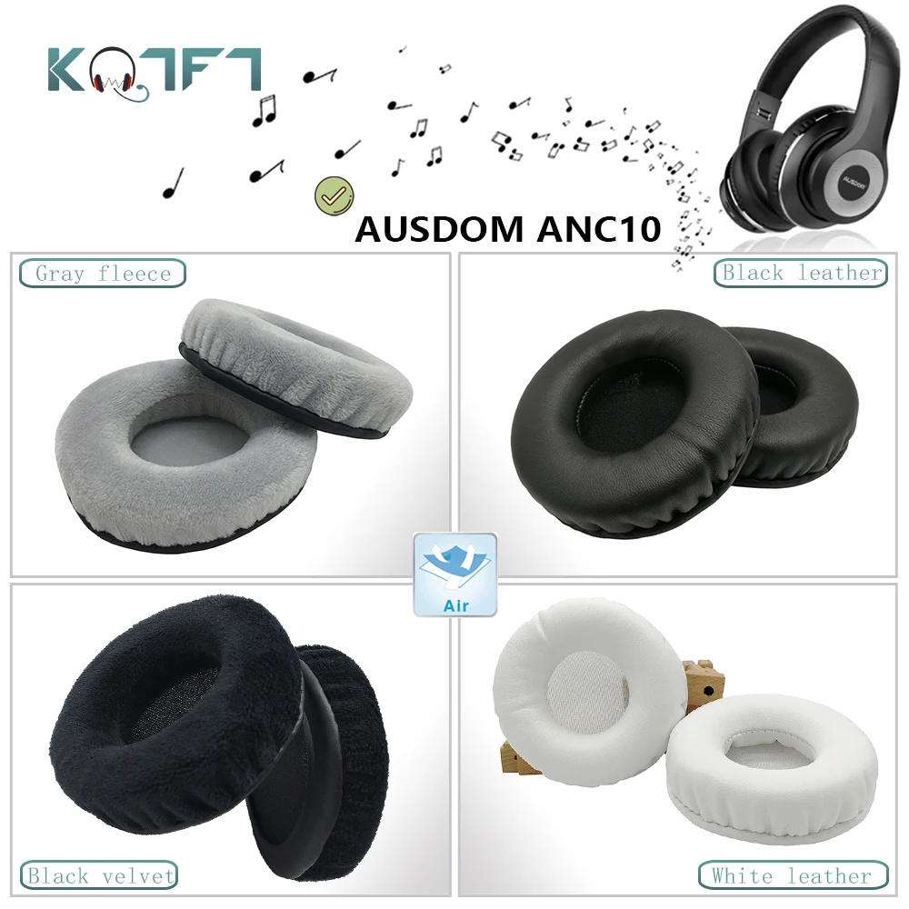 

KQTFT round flannel 1 Pair of Replacement Ear Pads for AUSDOM ANC10 Headset EarPads Earmuff Cover Cushion Cups