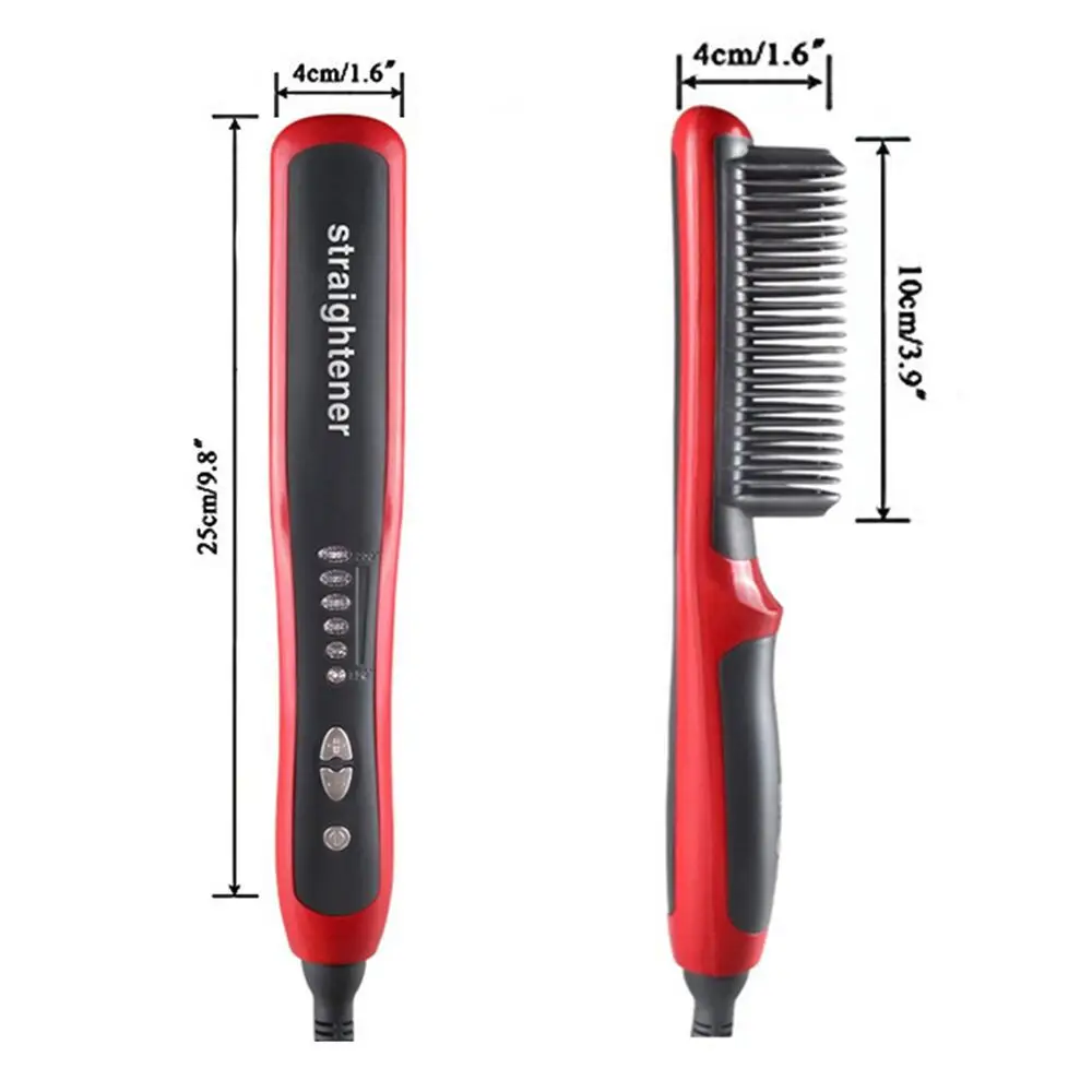 Hair Straightener Curler Straight  Beard Comb PTC Heating Dual-use No Damage Ceramic Electric  Brushes dressing Tool