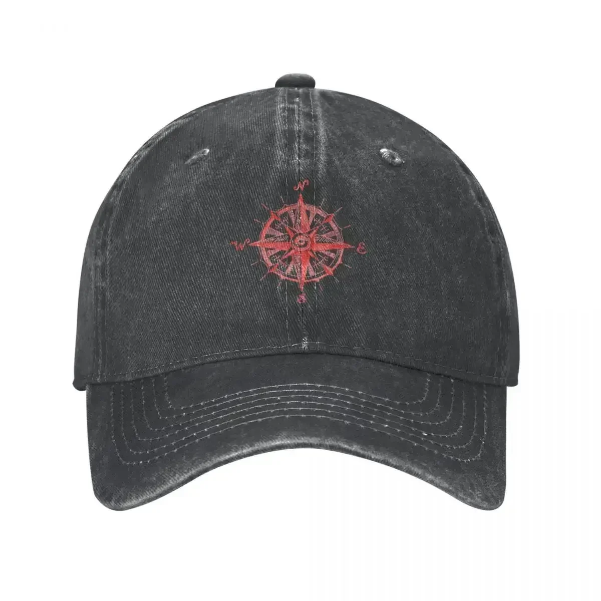New Red Compass Baseball Cap North East South West Streetwear Men Women Washed Trucker Hat Hot Sale Logo Gym Snapback Cap Gift
