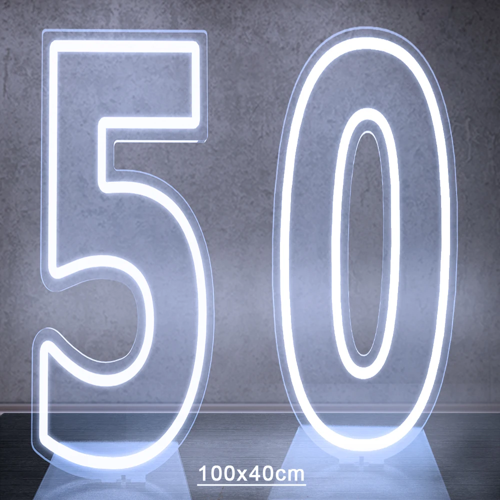 100 cm Groot Formaat Dual Digit Neon Sign Acryl Digitale Licht voor Sweet 10 16 18 21 Verjaardagsfeestje decoratie