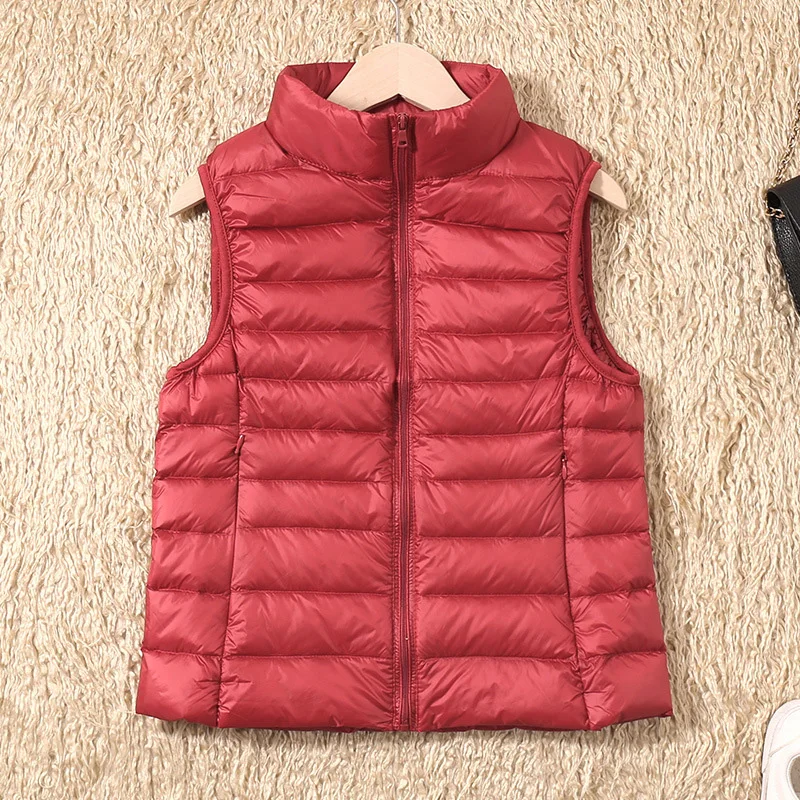 New Women Sleeveless Women\'s Ultra Light Down Vests Slim Jacket Girl Gilet Plus Lightweight Windproof Warm Waistcoat Portable