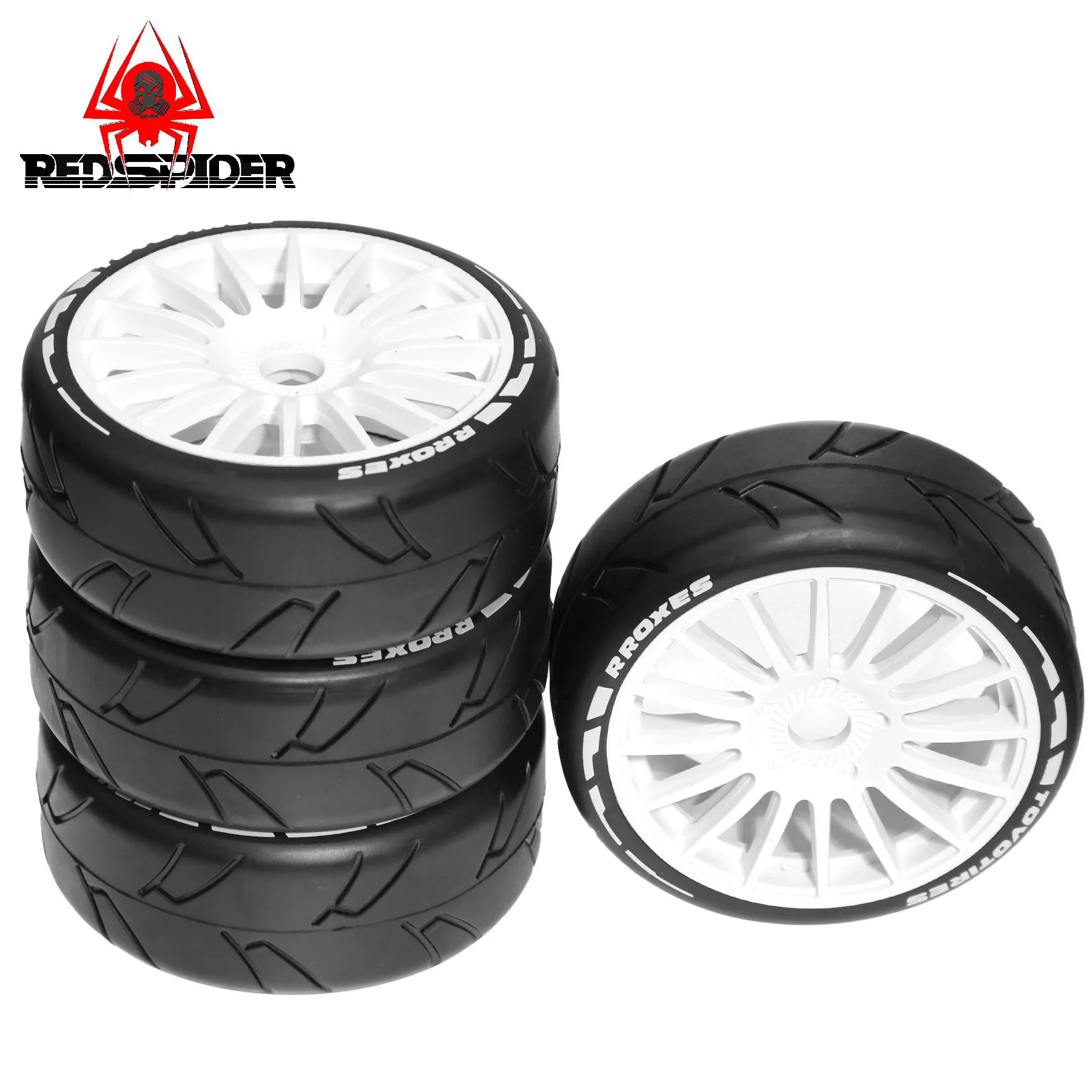

1/8 Scale 103mm OD RC Flat Track car Rally car Tires and Rims for HPI WR8 HSP Hobao ARRMA Redcat Losi Kyosho VRX 17mm Hex