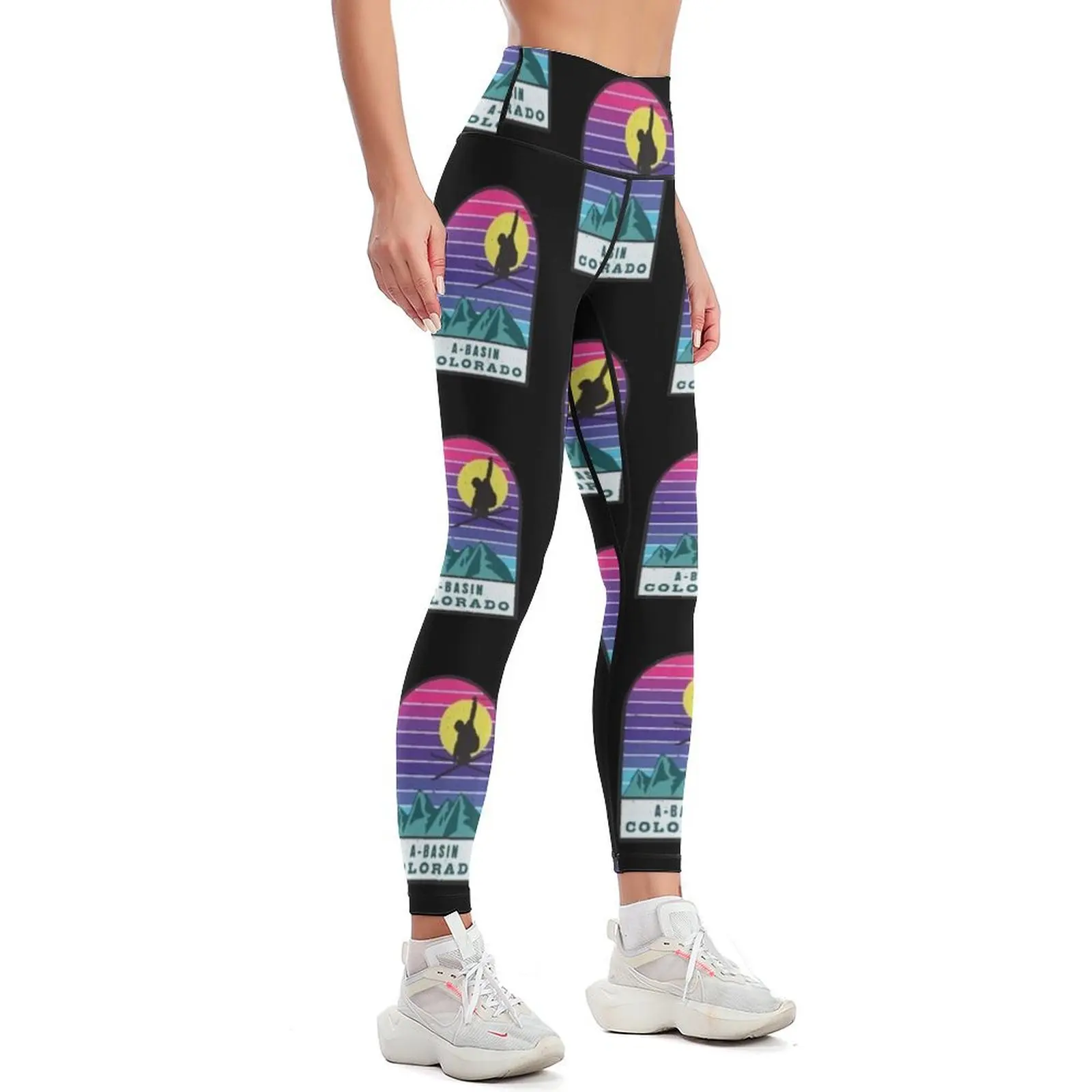 Ski A-Basin Colorado Retro Sunset Leggings legging gym Fitness's gym clothes Sportswear woman gym Womens Leggings