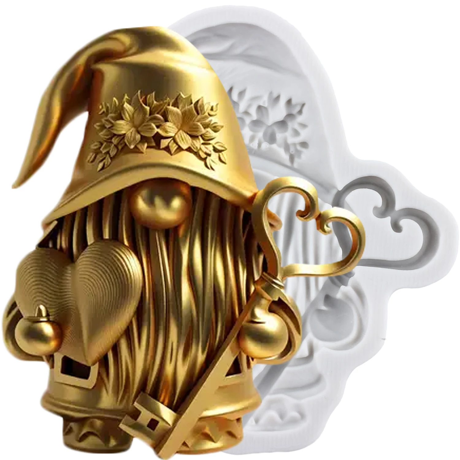 Christmas Gnome Silicone Molds Santa Claus Fondant Cake Decorating Tools Cupcake Topper Candy Sugar Craft Gum Paste Polymer Clay