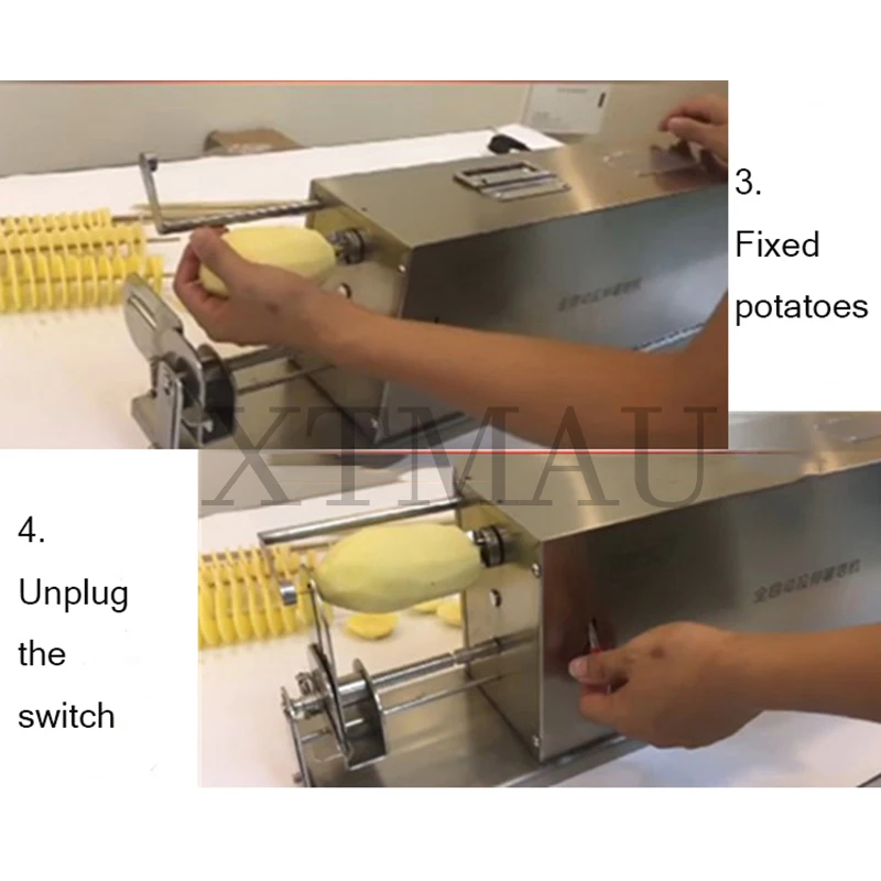 Electric Spiral Potato Slicer Automatic Stretching Of Potato Chips Efficient Potato Tower Machine