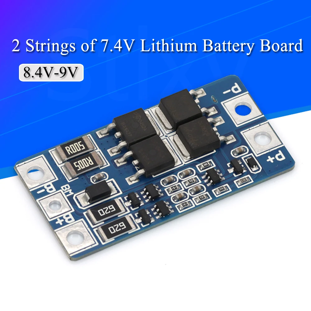 

Stlxy 2S 10A 7.4V 18650 lithium battery protection board 8.4V balanced function/overcharged protection Good
