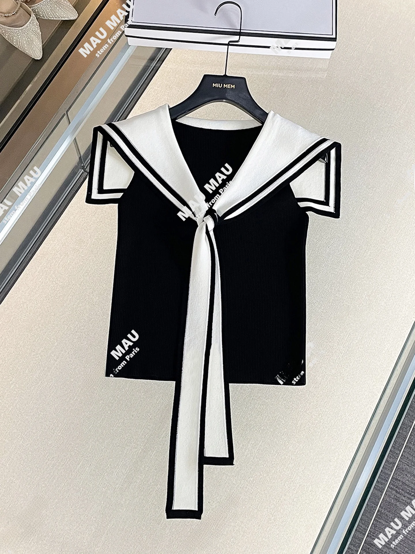 

Элитный летний вязаный жилет с воротником-стойкой Netie Navy, легкий, антивозрастной, женский, модный, от Nu