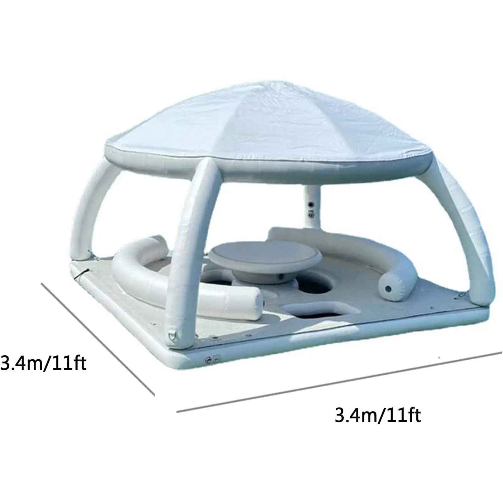 Tente pare-soleil gonflable à plate-forme flottante pour la mer S6, multi-hypothèque, canapé de bar de loisirs, chaise longue, lit flottant pour la mer