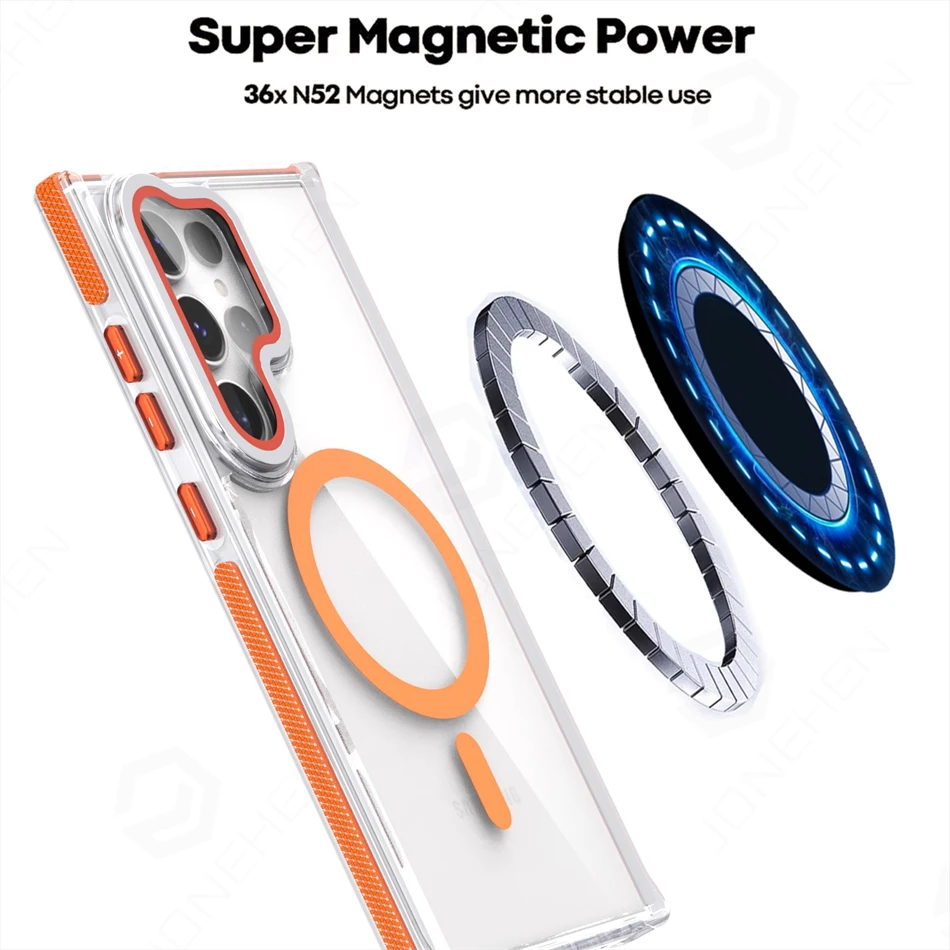 Magnetic Camera Lens Holder Transparent For Magsafe Shockproof Case For Samsung Galaxy S25 Plus S24 S23 S26 Ultra Armor Cover - view 4