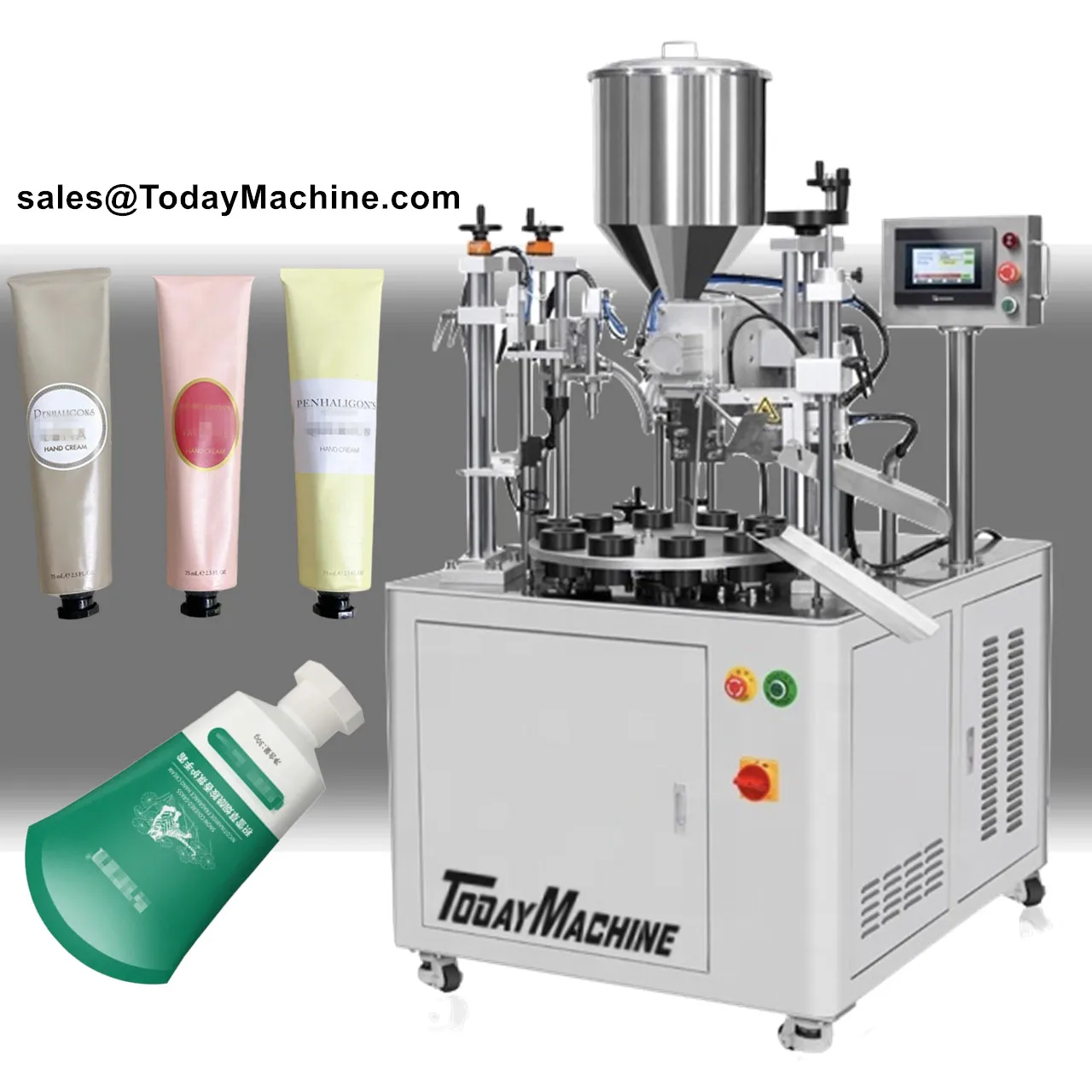 Cosmetic Lotion Hand Cream Plastic Tube Filling Sealing Machine