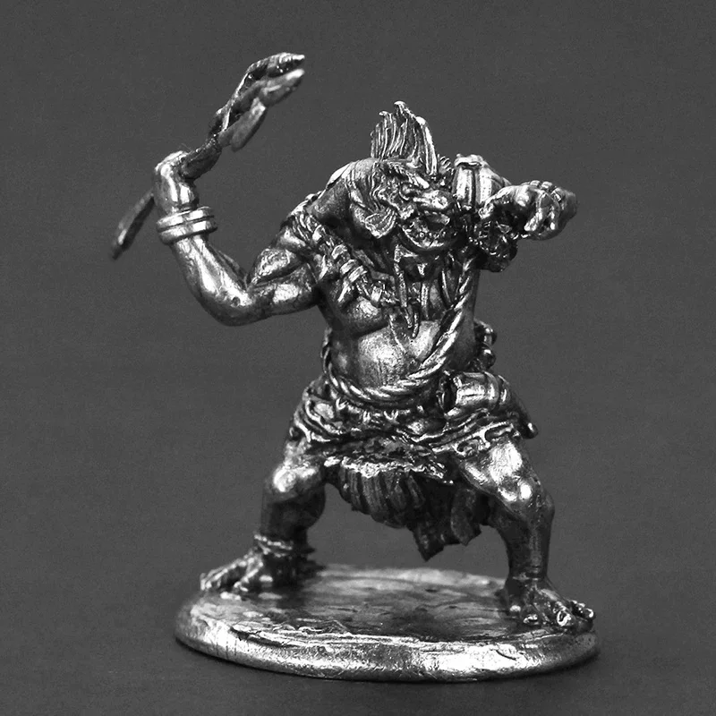 Ancient Metal Sea Tribe Warrior Figure Fantasy Monster Model Desktop Game Ornament Collectible Gift for War Game Lovers