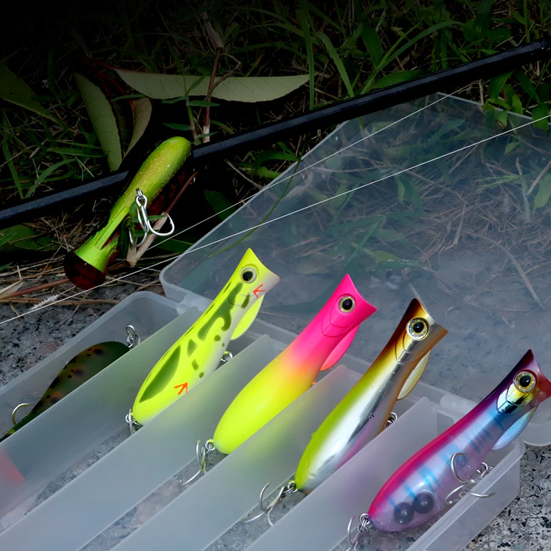 DUODUOYU 1PCS New Popper Fishing Lures 65mm/9.3g 75mm/12.5g Topwater Wobbler Lure Whopper Saltwater Isca Artificial Pike Tackle view 6