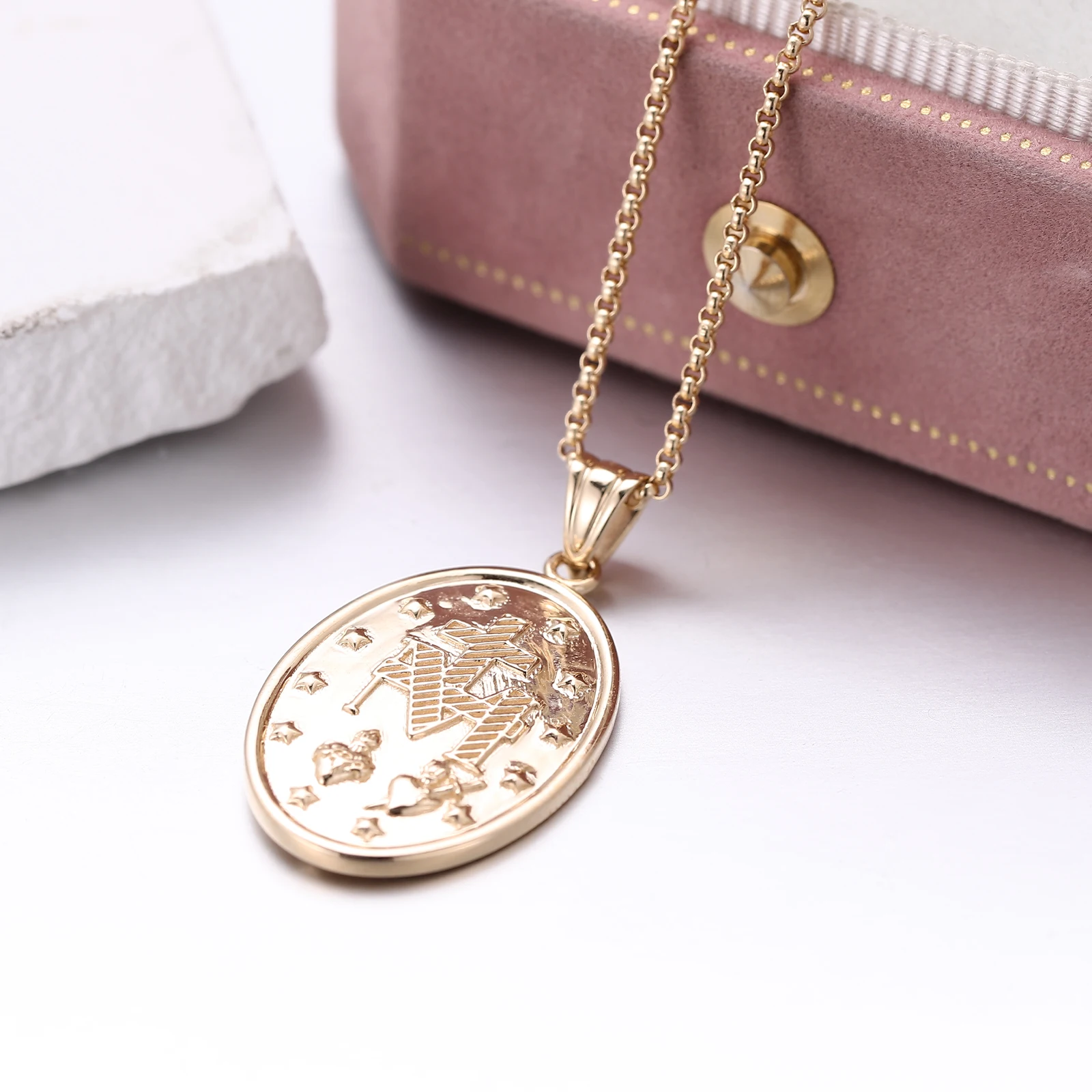 Provence Virgin Mary Pendant Silver/Gold religion Pendant  Necklace Our Lady of the Miraculous Medal Catholic Jewelry Custom - Image 4