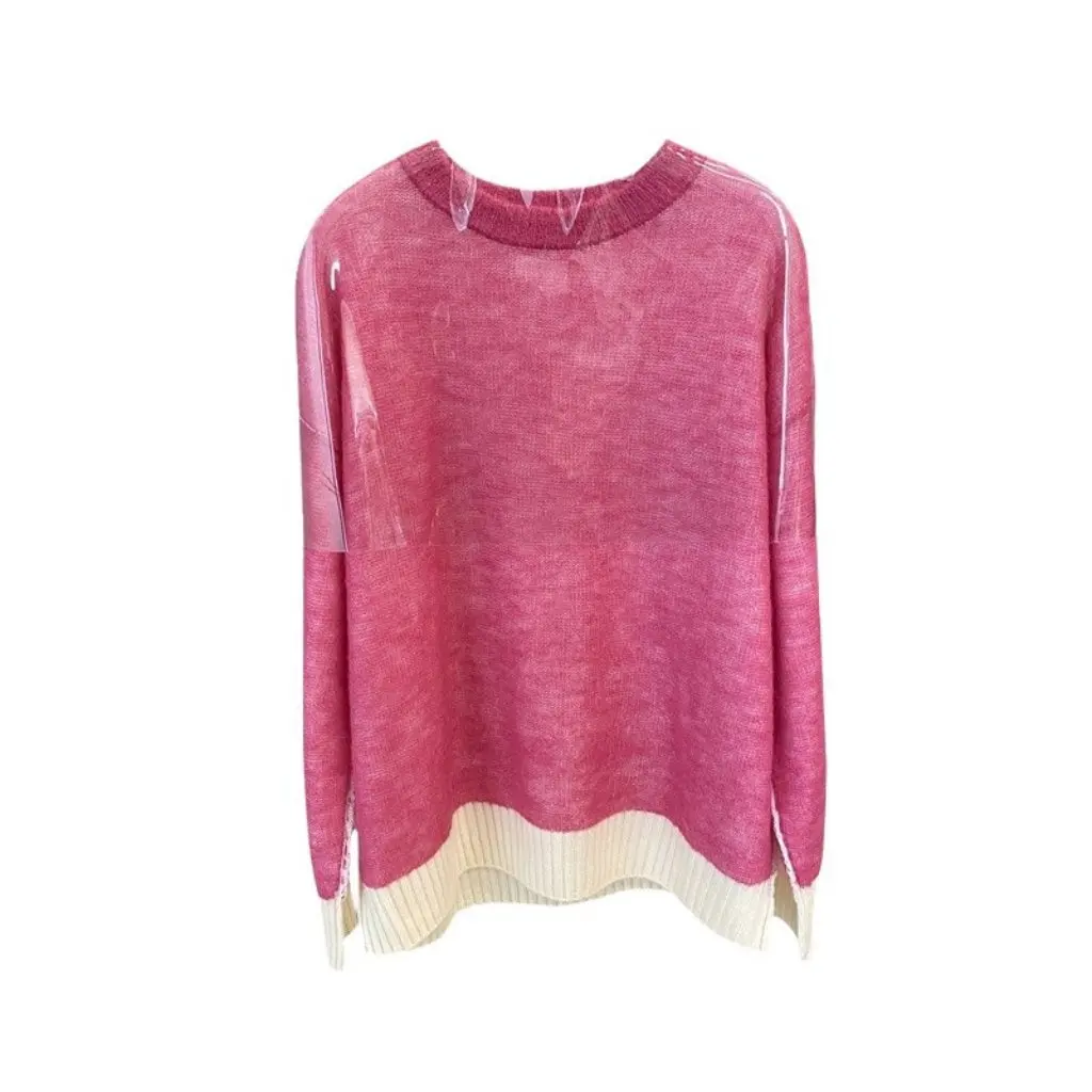 

Australian Merino Wool Double-layer Color-Matching White Dopamine Knitted Sweater Women's Fashion Cardigan