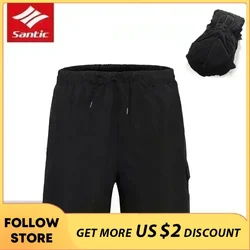 Santic Summer Men Cycling Shorts Loose Edition 4D Gel Cushion Outdoor Running Gym MTB Bicycle Casual Cycle Shorts Asian Size