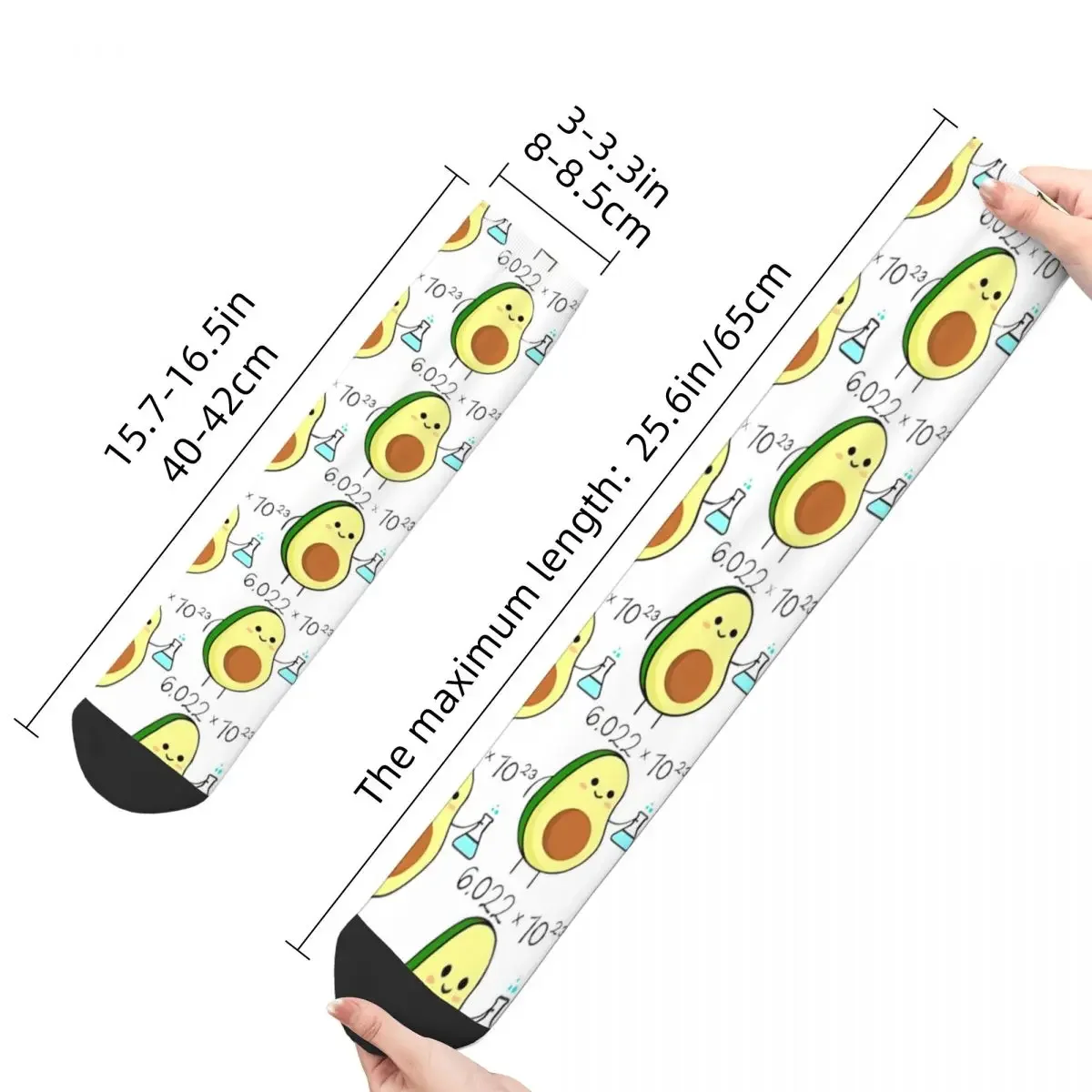 جوارب كلاسيكية للرجال من كيميائي الأفوكادو والفواكه والطعام للجنسين بنمط هاراجوكو مطبوعة جورب طاقم مجنون هدية