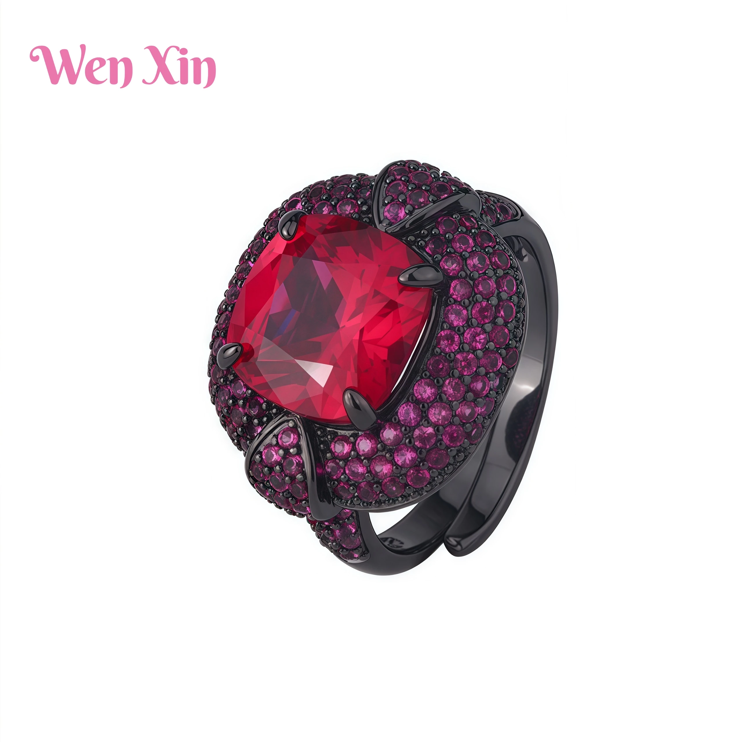 

WENXIN Brand MUSHAN MCT Newest Copper Pendant Copper Bottom Gold Plated Fashionable Red Retro Classic Ring Certificate Women