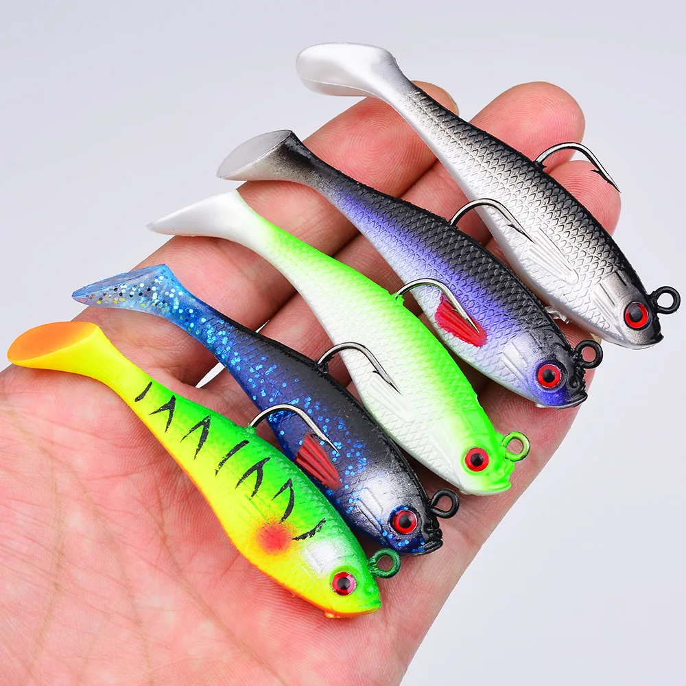 

2PCS Luya Bait Package Lead Fish 7.5cm 9.5gT Tail Soft Bait Sea Fishing Boat Fishing Biomimetic False Bait Sea Bass Soft Fish