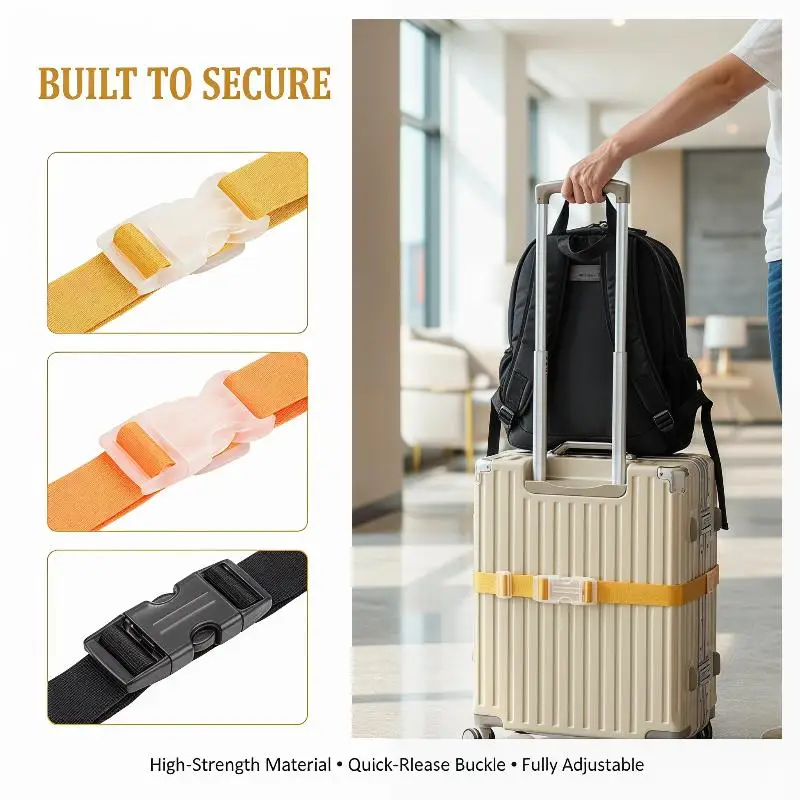 1PC Adjustable Nylon Luggage Hanging Straps Baggage Belt Security Bag Buckle Button Aircraft Suitcase Travel Luggage Accessories