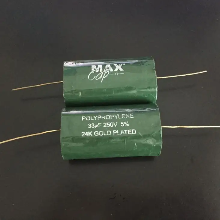 2Pcs brand new, suitable for MAX-CAP series 33UF 250V fever-plated gold-plated foot frequency division stepless capacitor