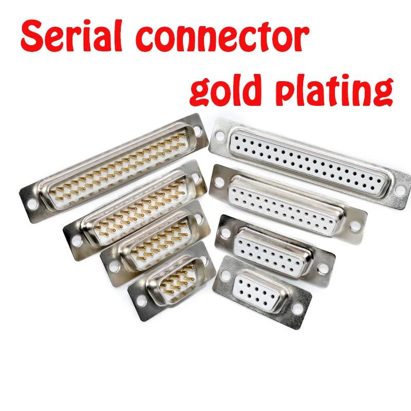 5pcs DB9 Welding wire plated 232 serial port connector male female DB15/25/37 COM connector