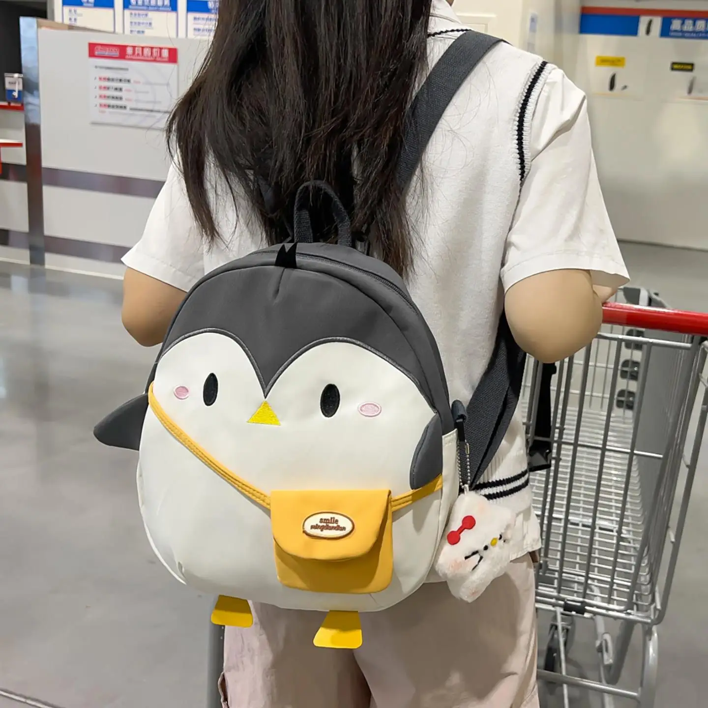 

Cute Cartoon Penguin Girls' Bapa Lightweight Soft oulder Bag for Spring Outing Commuting Hiking Children's Travel Bag