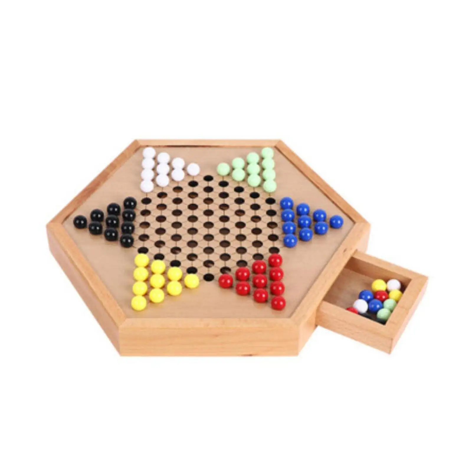 

Beech Wood Chinese Checkers Deluxe Board Game Luxury Acrylic Marbles Educational Strategy Toy for Children Home Party