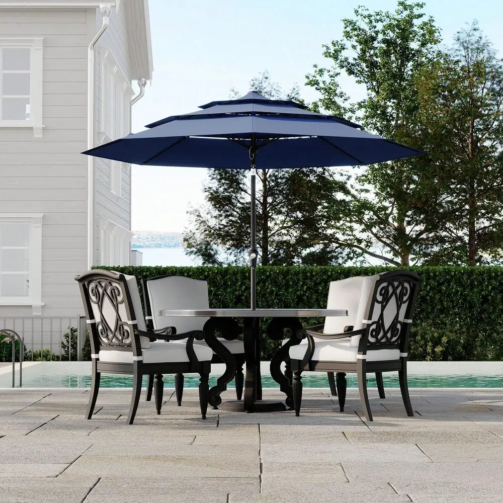 

Outdoor 3 Tier Vented Large Market Table Umbrella, 9FT Patio 3 Tier Umbrella Canopy, Heavy Duty Patio Umbrellas 3 Tiers, 8 Ribs