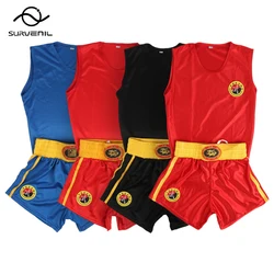 Muay Thai Shorts T Shirt Sanda Wushu Martial Arts MMA Clothing Men Women Kids Embroidery Kickboxing Boxing Shorts Singlet Set