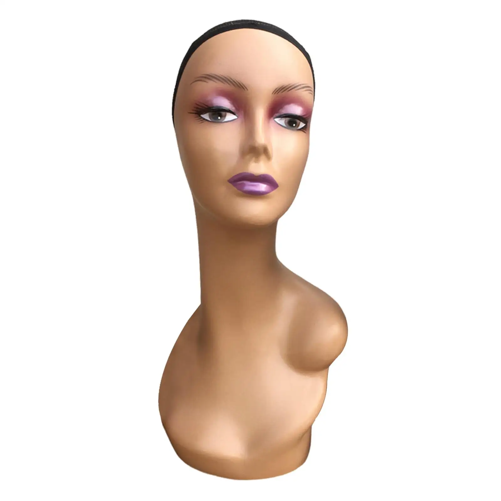 Female Bald Mannequin Head Manikin Long Neck Smooth Multifunctional Durable Wig Holder Wig Display Model for Necklace Hats