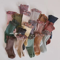 New Spring Children's Frilly Socks Ruffles Lace Girls Ankle Socks Soft Toddlers Infant Baby Cotton Socken Kids Princess Sock