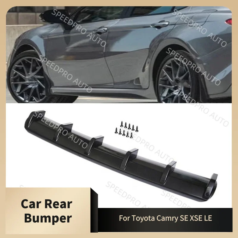 

Задний бампер автомобиля, диффузор для губ для T0yota Camry SE XSE LE Splitter 6-Fins, спойлер в виде акулы, защита от царапин, комплект кузова, черный