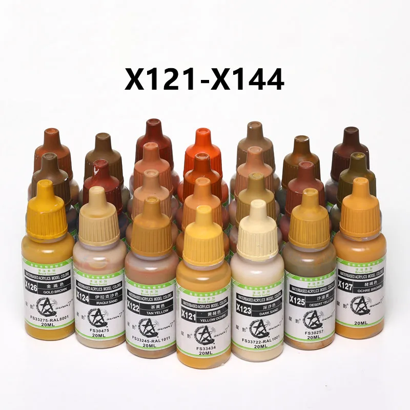 

20ml X121-X144 Craft Water Based Flat Acrylic Art Paint Coating For DIY Military Tank Ship Plane Soldier Model Kit Coloring Tool