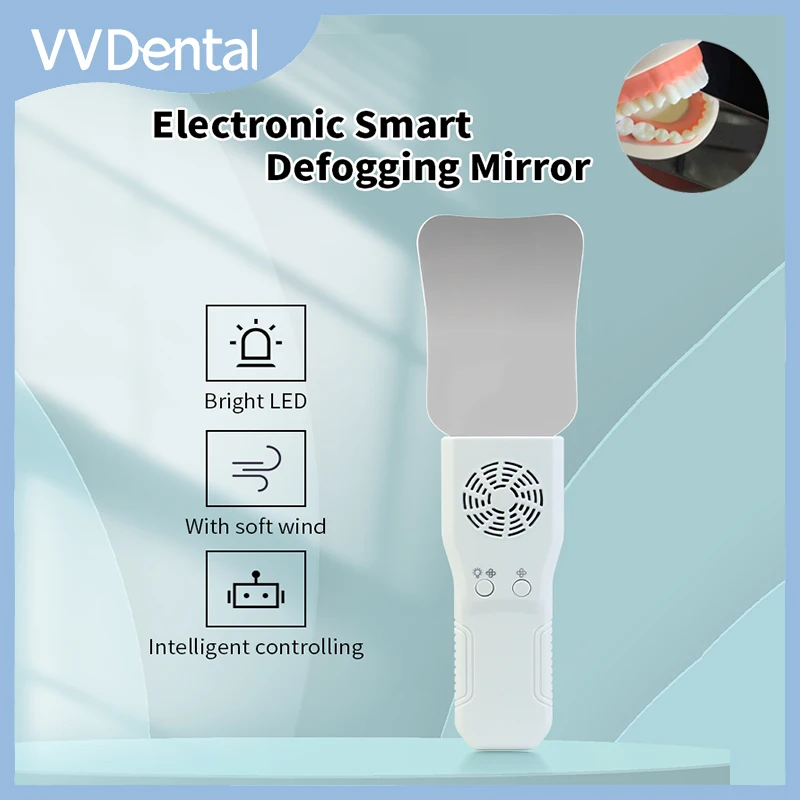 

VVDental Automatic Anti-fog Mirror LED Light Oral Photography Reflector Defog Mirror Orthodontic Buccal Occlusal Lingual Tools