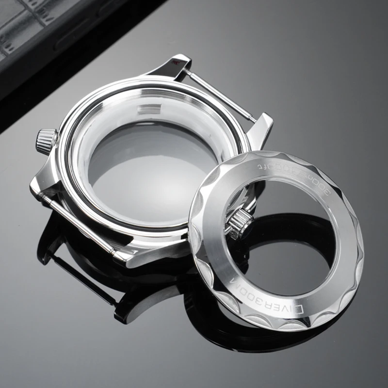 حافظة ساعة ذاتية الصنع لسلسلة أوميغا سيماستر حافظة من الفولاذ المقاوم للصدأ مخصصة لملحقات علبة الساعة المصنوعة من الفولاذ المقاوم للصدأ لحركة NH35/36 #4