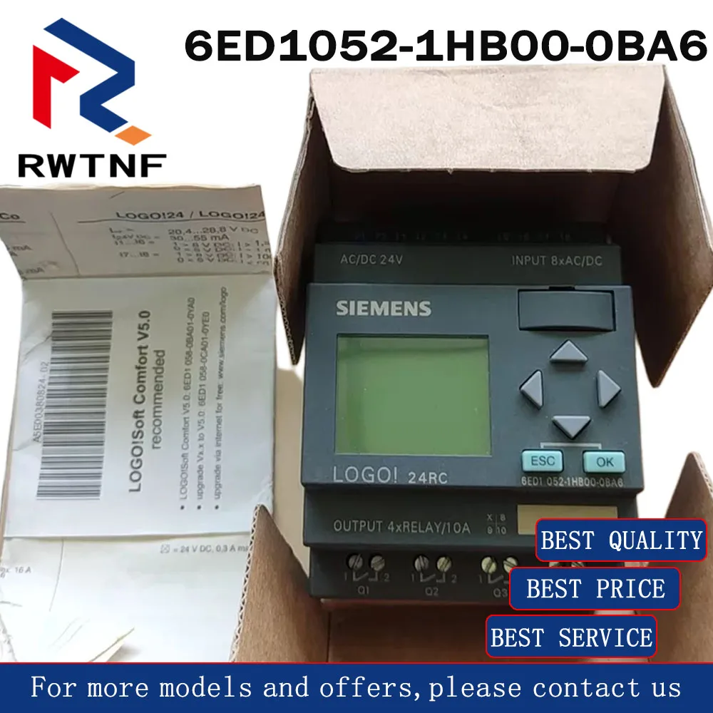 

Brand New Genuine 6ED1052-1HB00-0BA6 SIEMENS LOGO 24RC Module,100% original warehouse stock