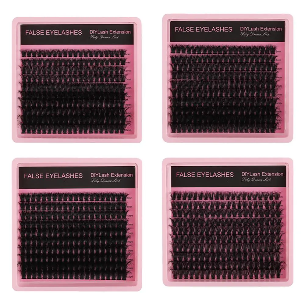 Kit de cils en grappe, moelleux, épais, individuels, liaison et joint, Faux cils en vison, maquillage, DIY, nouveau, 2025
