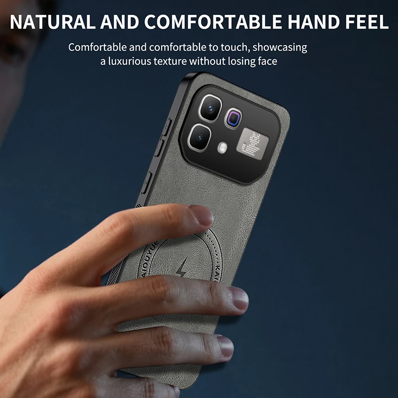 Funda Magnética de Cuero Mate para Teléfono Infinix Note 60, Funda Trasera con Carga Inalámbrica, Fundas para Infinix Note 50/Note 60 Pro