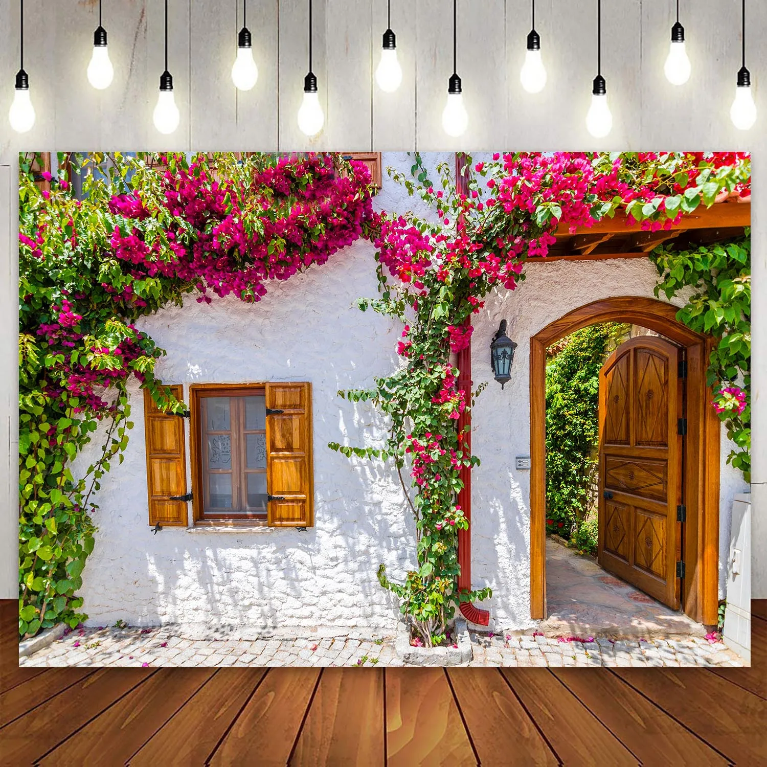 

European Medieval Town City Street Backdrop Party Banner Decoration Photography Background Italy Village Country Alley Landscape