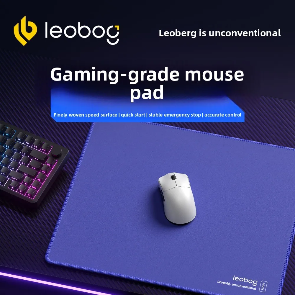 LEOBOG Gaming Mouse Pad Valorant Thickened Fine Surface Stitched Edges Anti-slip Rubber Base Desk Mat for FPS Gamer Office PC