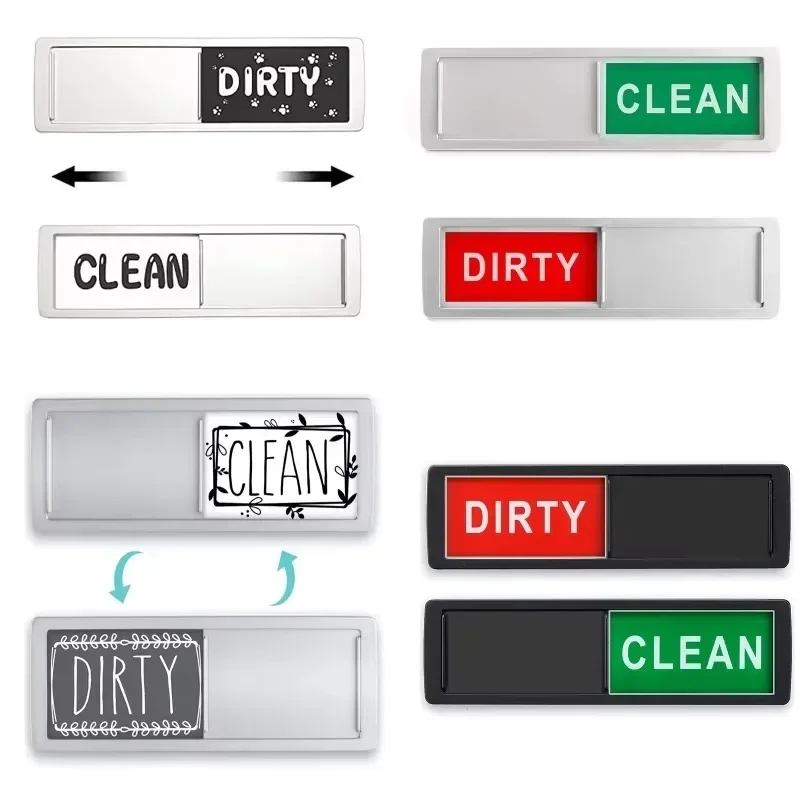 Dishwasher Clean/Dirty Magnet Sign Magnetic Indicator Slide Shutter for Kitchen Supplies Appliance Labels