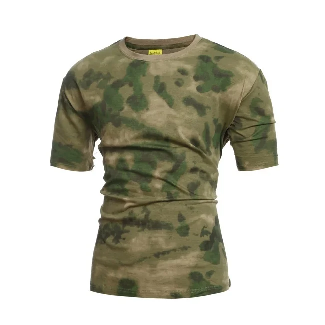 Tactical Camping Hiking Military Camo T Shirt Breathable Quick Dry US Army Combat T Shirt Short sleeve Cotton