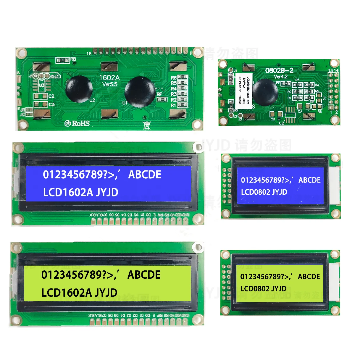 LCD1602 Module Blue Green Screen For Arduino 0802 LCD Character UNO R3 Mega2560 Display PCF8574T IIC I2C Interface