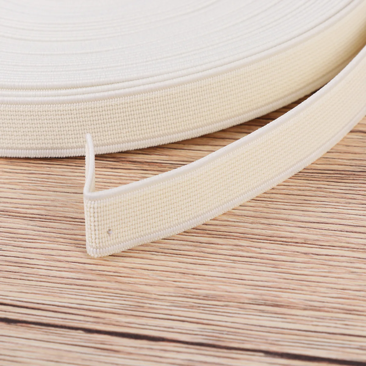 

1.5cm Width 16m Roll Beige Shoes Elastic Band DIY Accessories Supplies Durable Polyester Yarn Material Exquisite Decor