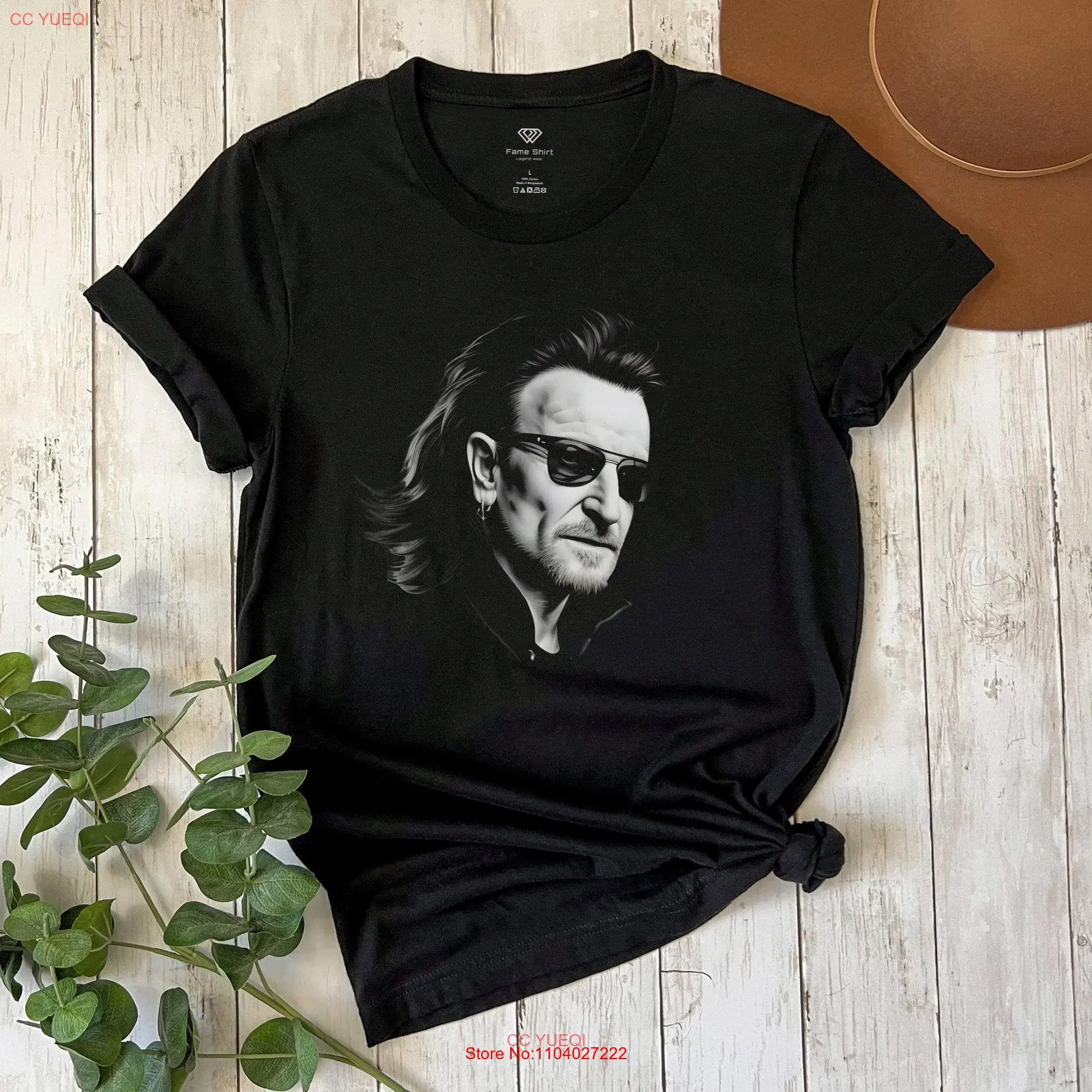 Bono T shirt U2 rock clothing 4 season vintage premium graphic tees unique design streetwear long or short sleeves