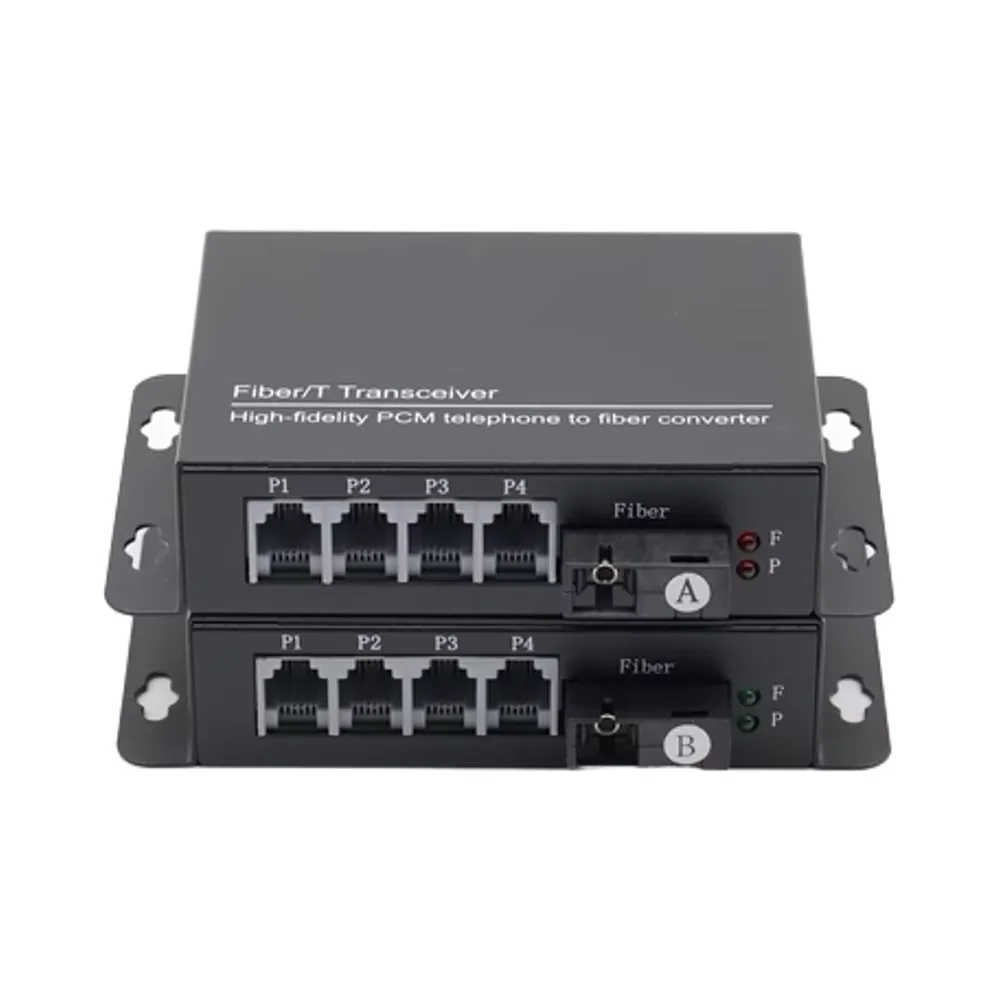 

4-Channel Fiber Optic Telephone Converter PCM Multiplexer Audio Video Transmitter Essential Equipment For Telephone Systems